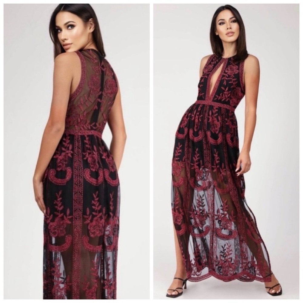 FINAL FEW | Black boho lace maxi dress - Picture 2 of 5